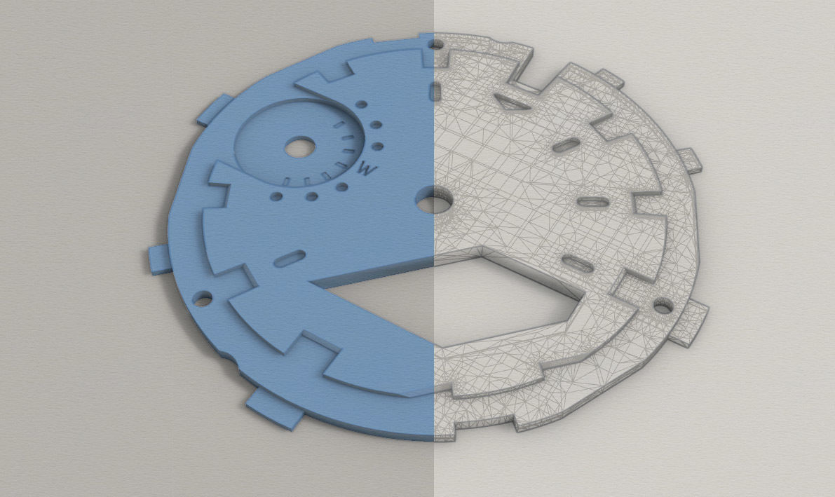 Flat Dial Design GA 2100 compatible 3D print model_3