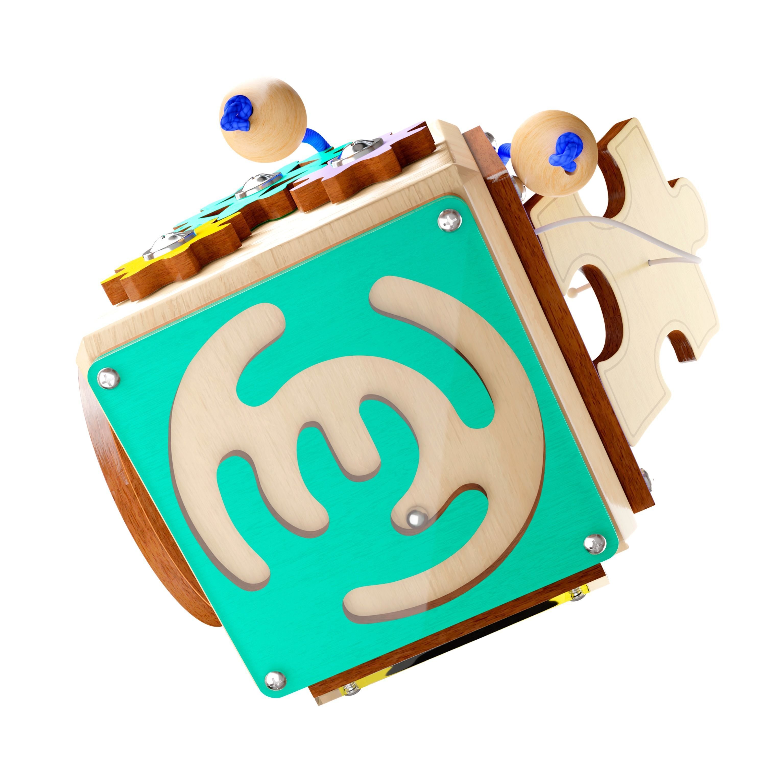 Busy cube toy 3D model_2