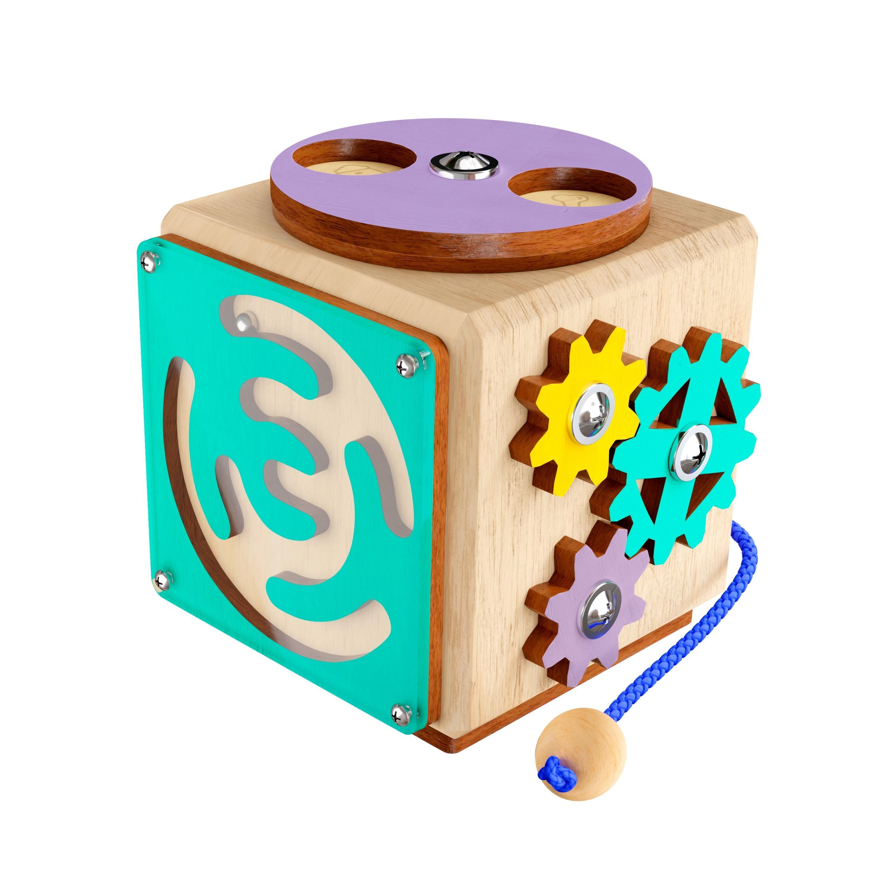 Busy cube toy 3D model_4