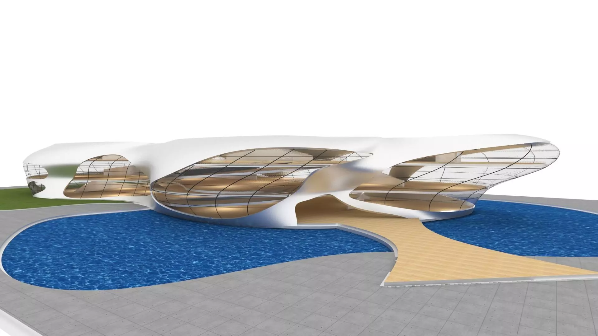 VR art Gallery 11 organic shape 3D model_0