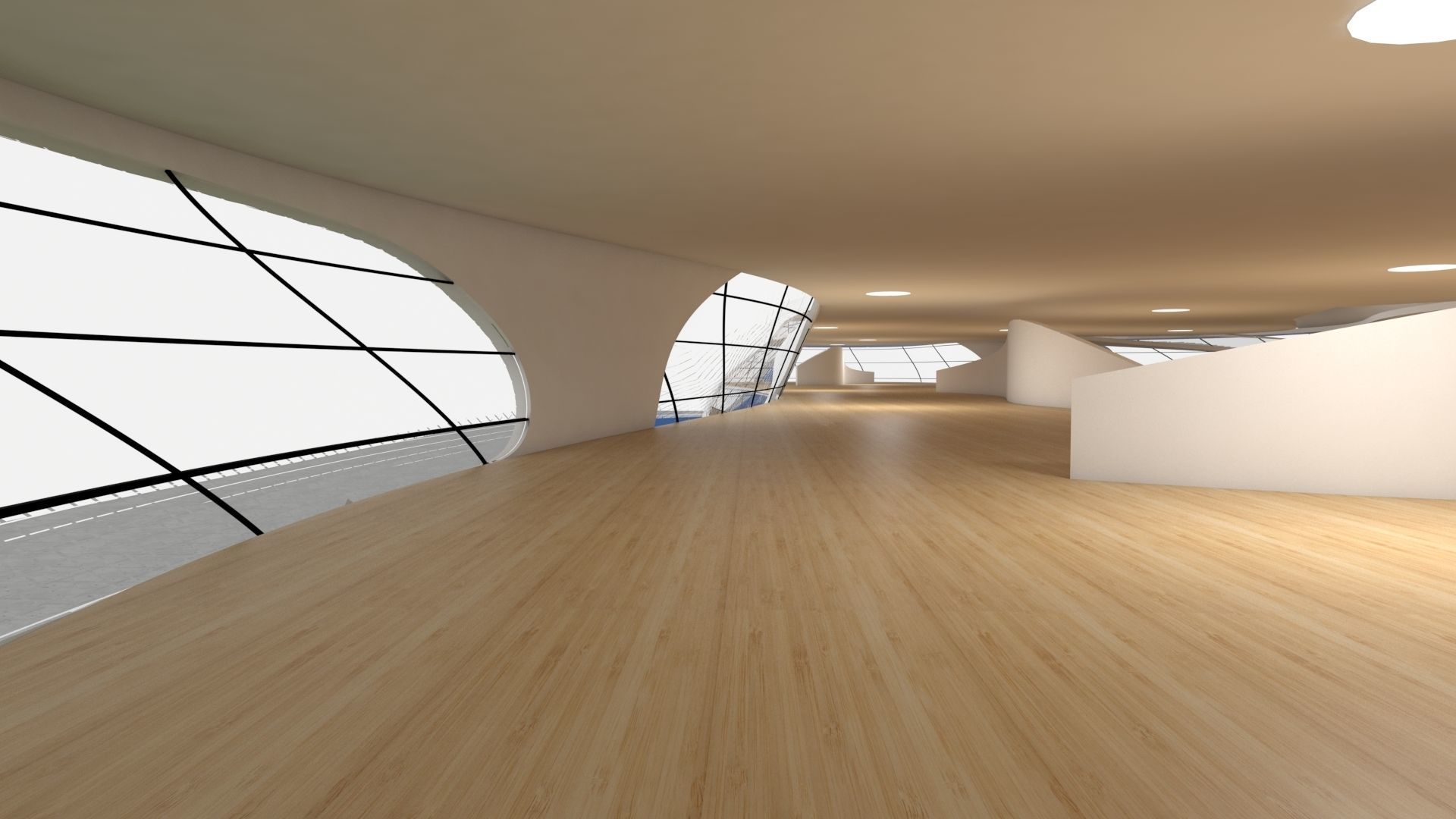 VR art Gallery 11 organic shape 3D model_1