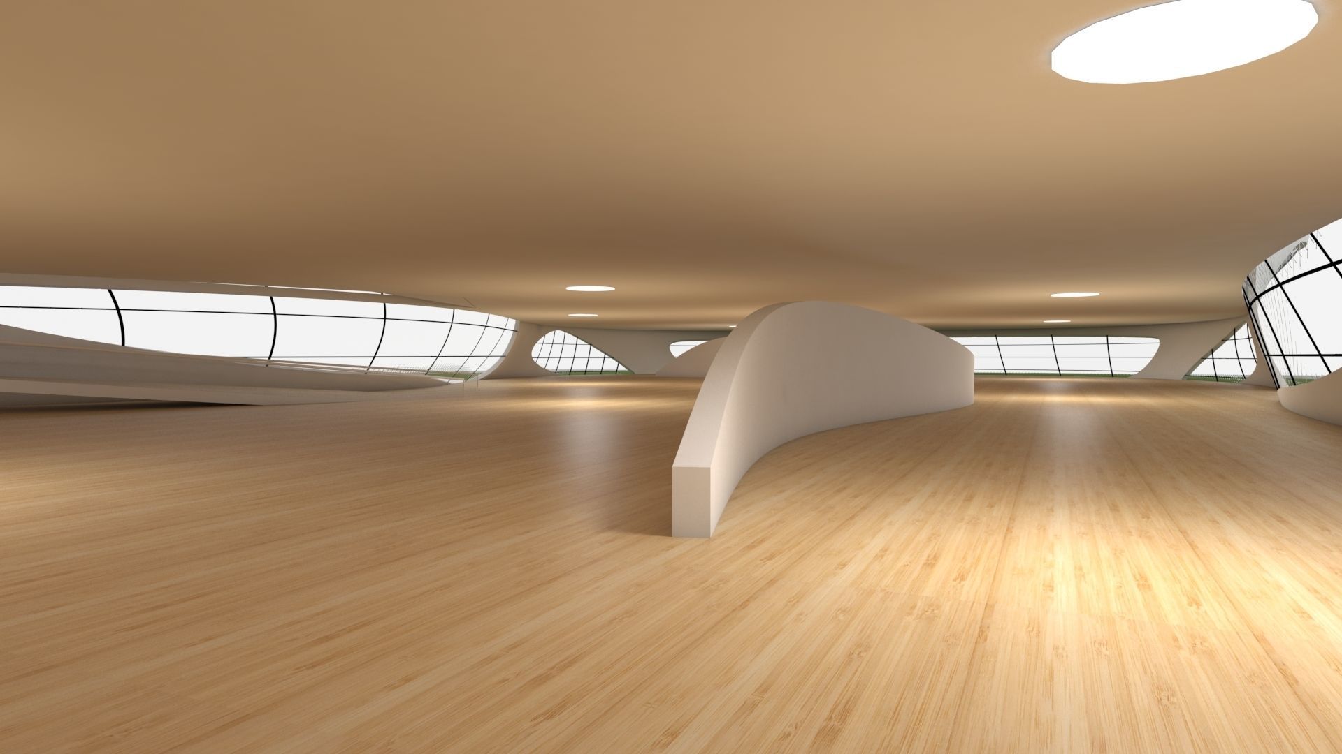 VR art Gallery 11 organic shape 3D model_4