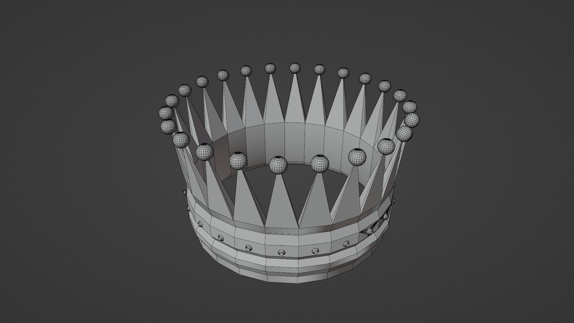 Gold Crown Low-poly 3D model_8