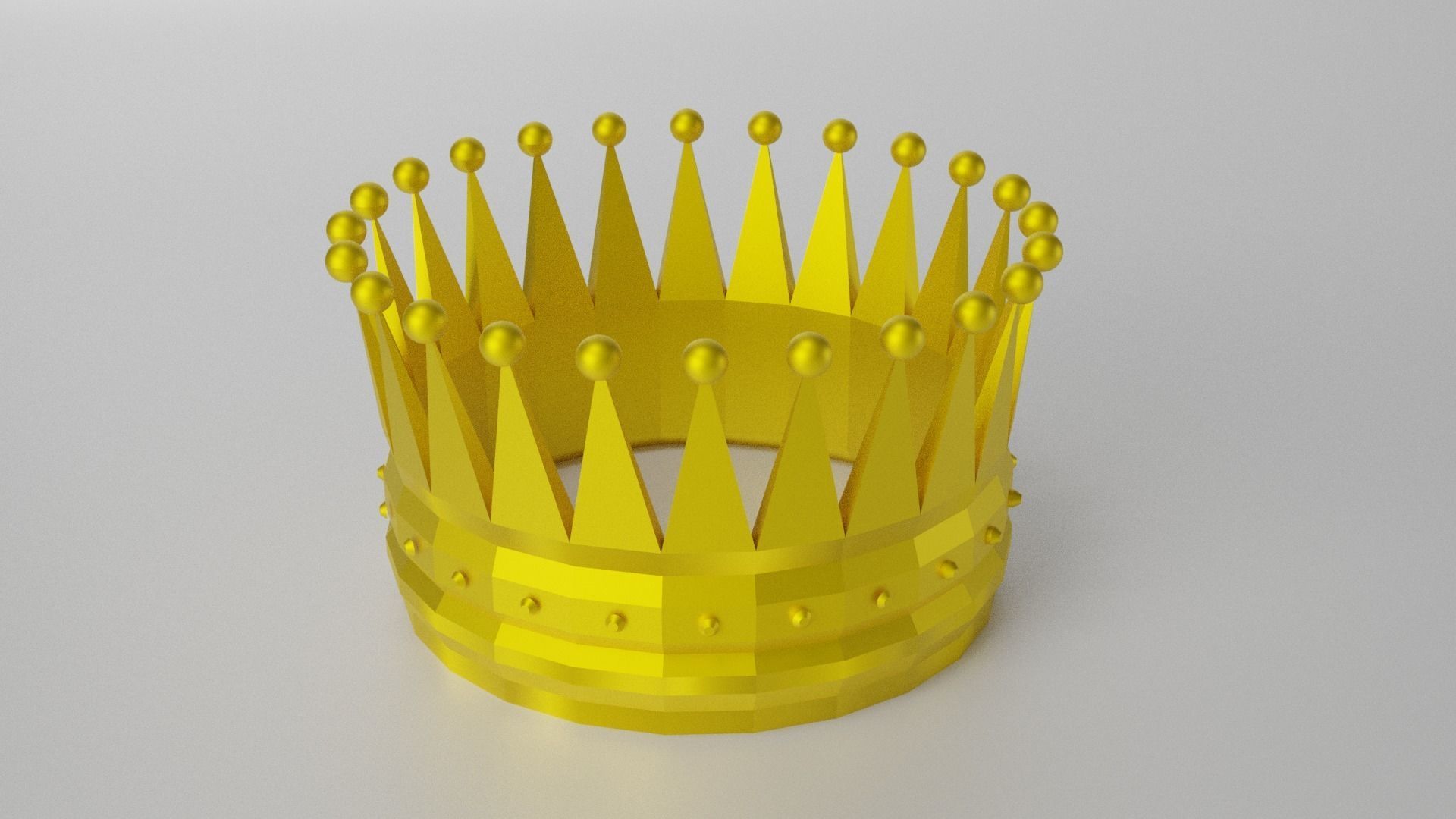 Gold Crown Low-poly 3D model_1