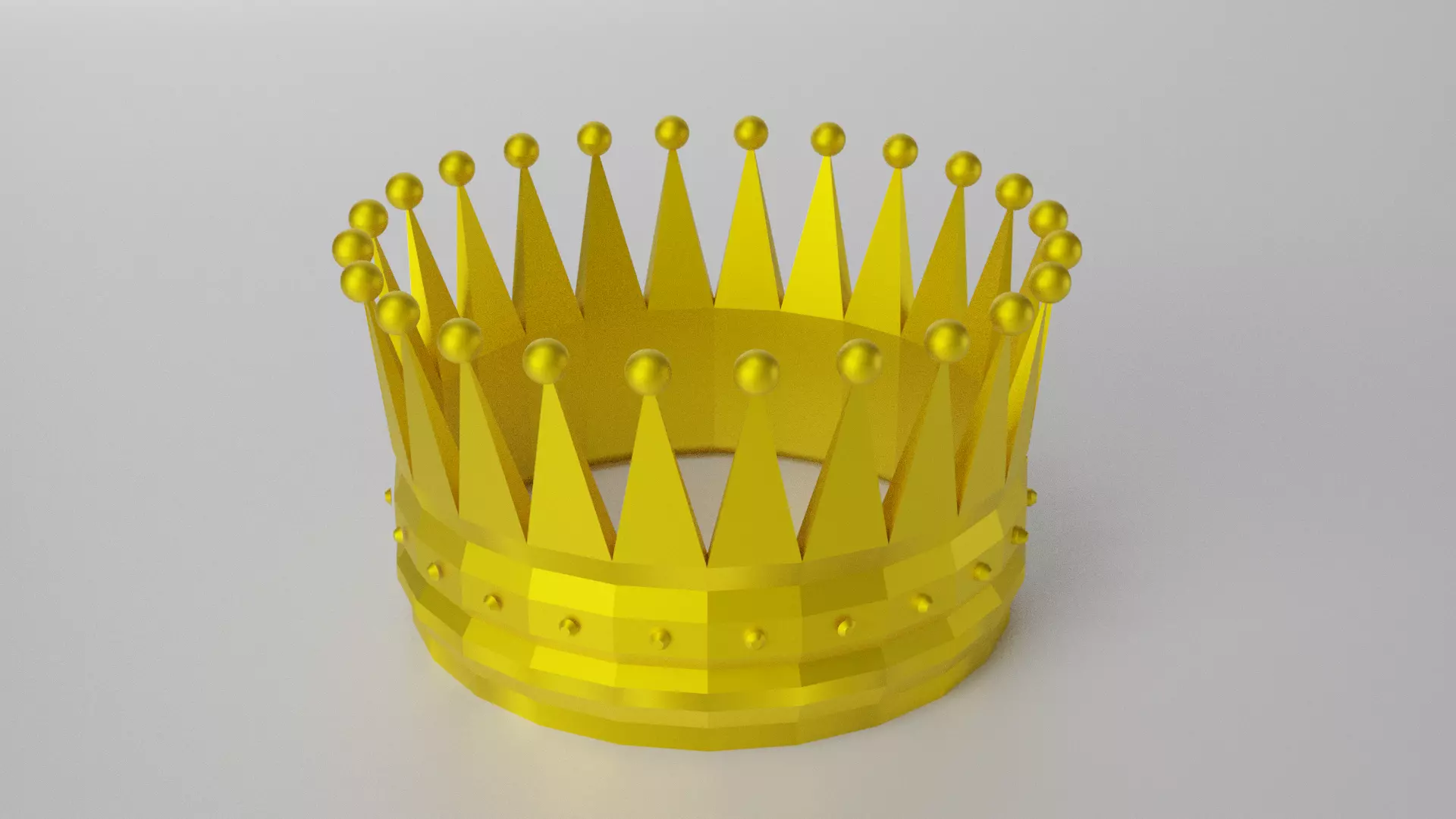 Gold Crown Low-poly 3D model_0