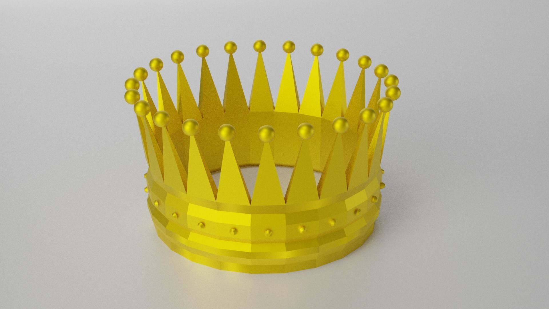 Gold Crown Low-poly 3D model_2