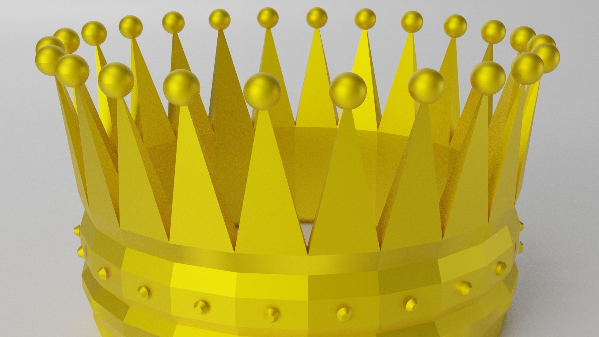 Gold Crown Low-poly 3D model_6