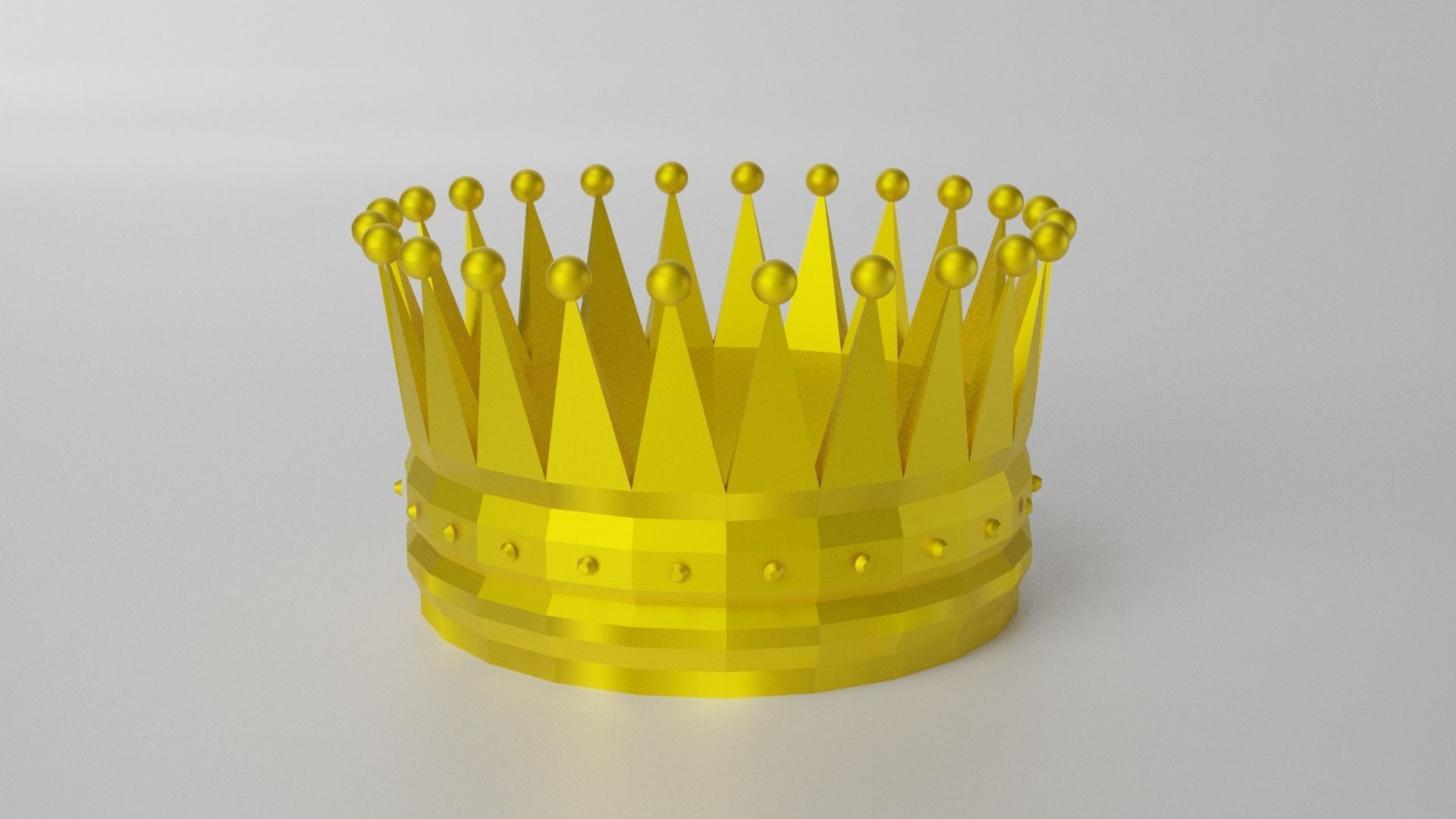 Gold Crown Low-poly 3D model_4