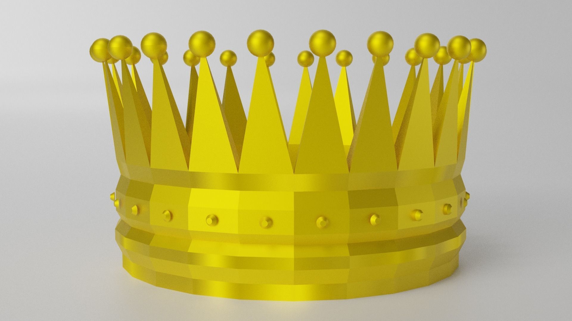 Gold Crown Low-poly 3D model_7