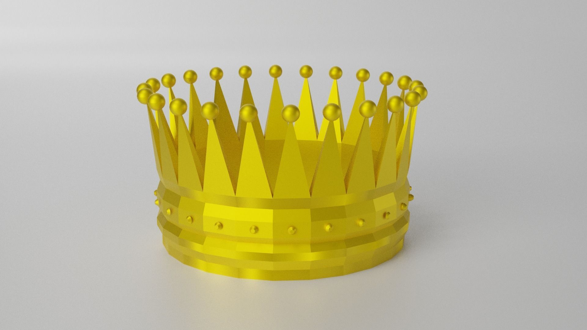 Gold Crown Low-poly 3D model_3