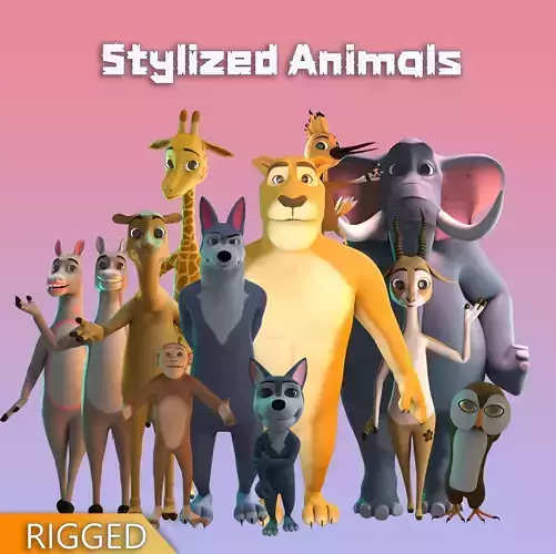 Stylized Animals Rigged V1 3D Model Collection