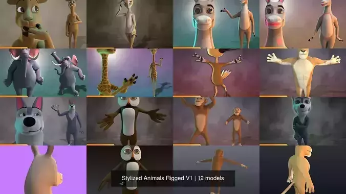 Stylized Animals Rigged V1