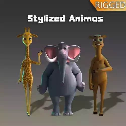 Stylized Animals Rigged V3 3D Model Collection