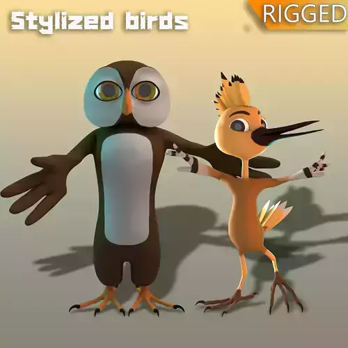 Stylized Birds Rigged 3D Model Collection