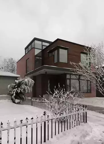 Modern House In Winter