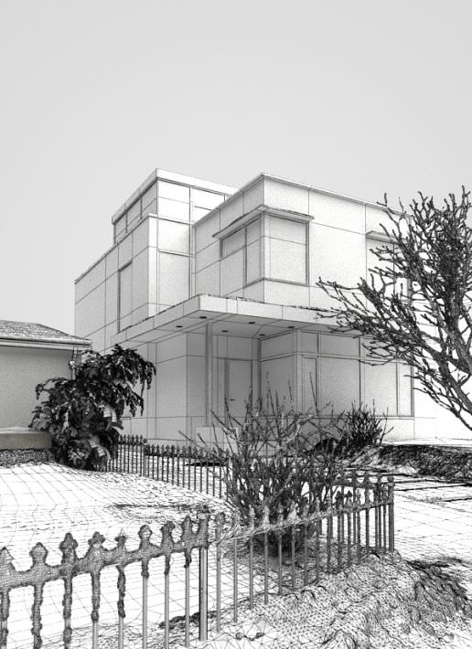 Modern House In Winter 3D model_1