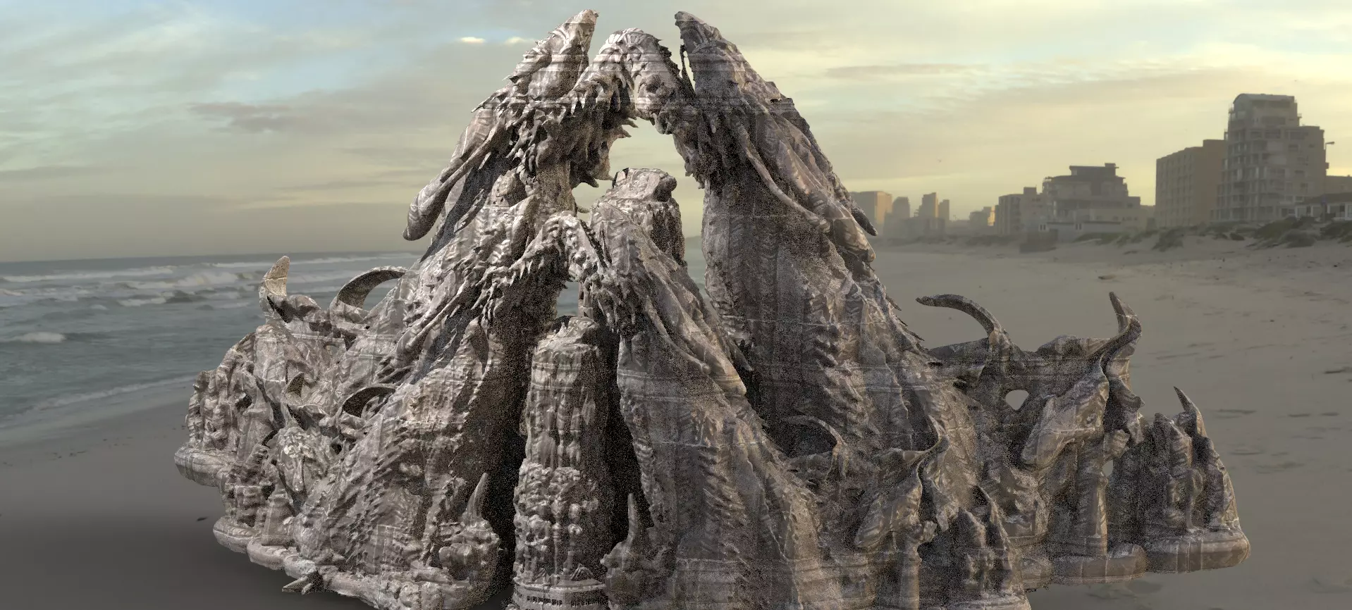 Dragon Stone Ruin Rock Arch 3 3D model