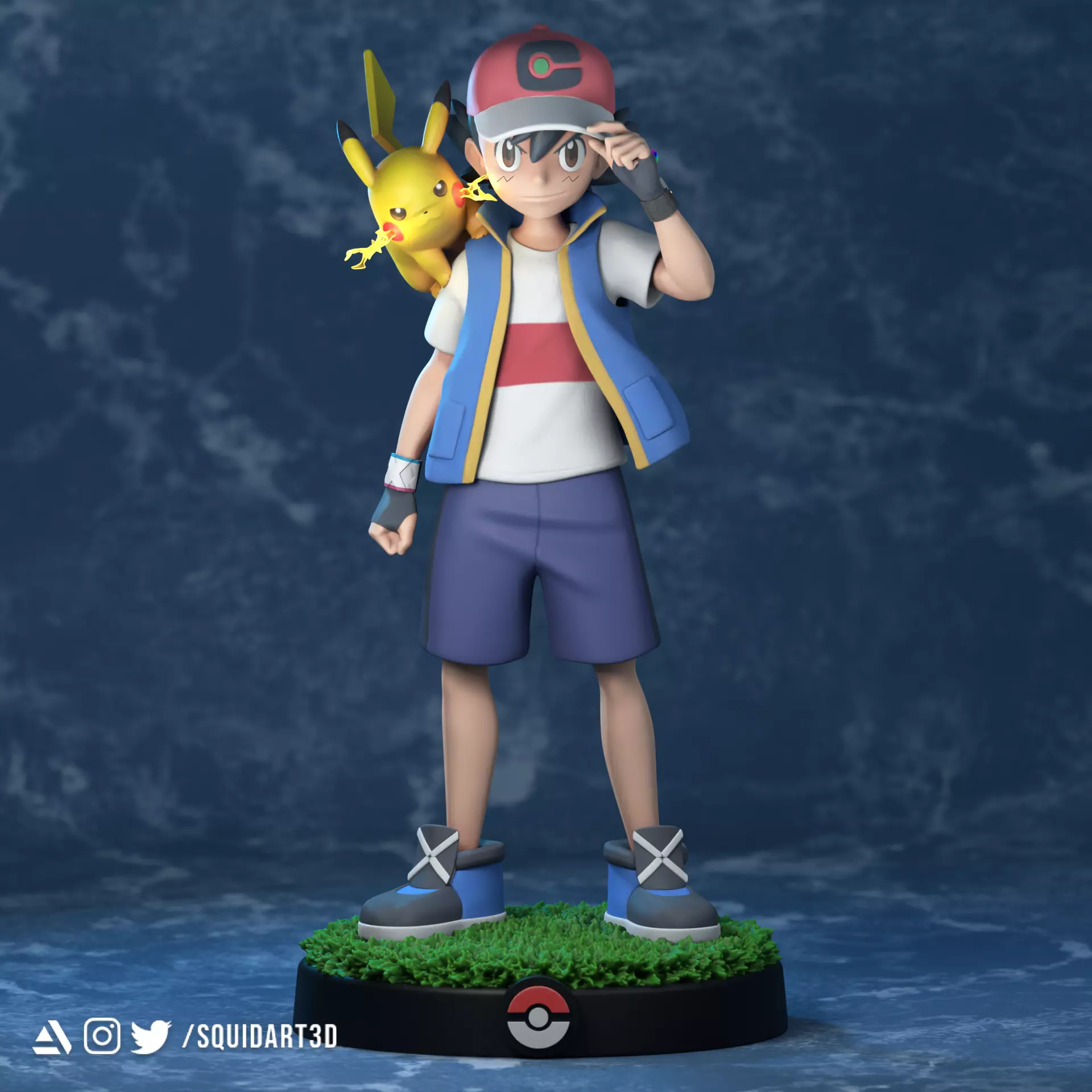 Ash - Satoshi and Pikachu - Pokemon Journeys Figure 3D print model_0