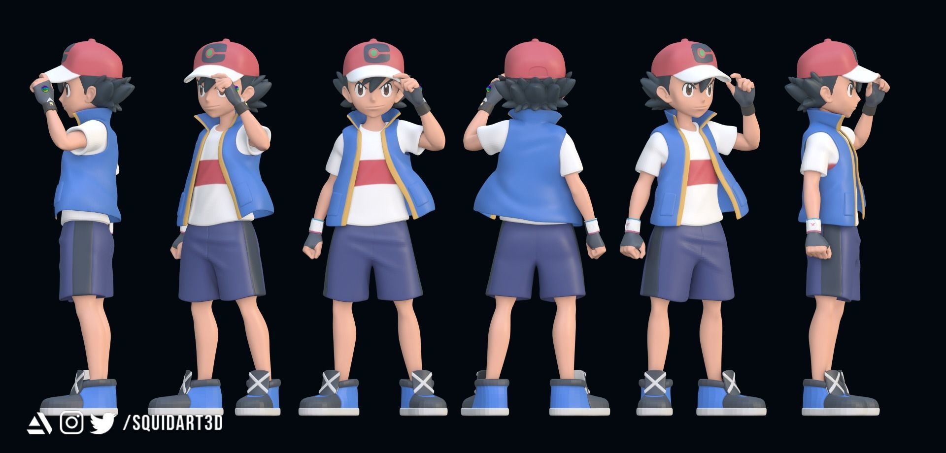 Ash - Satoshi and Pikachu - Pokemon Journeys Figure 3D print model_9
