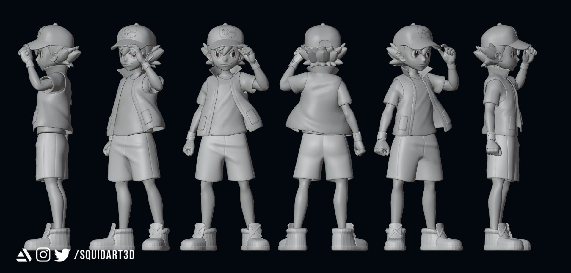Ash - Satoshi and Pikachu - Pokemon Journeys Figure 3D print model_10