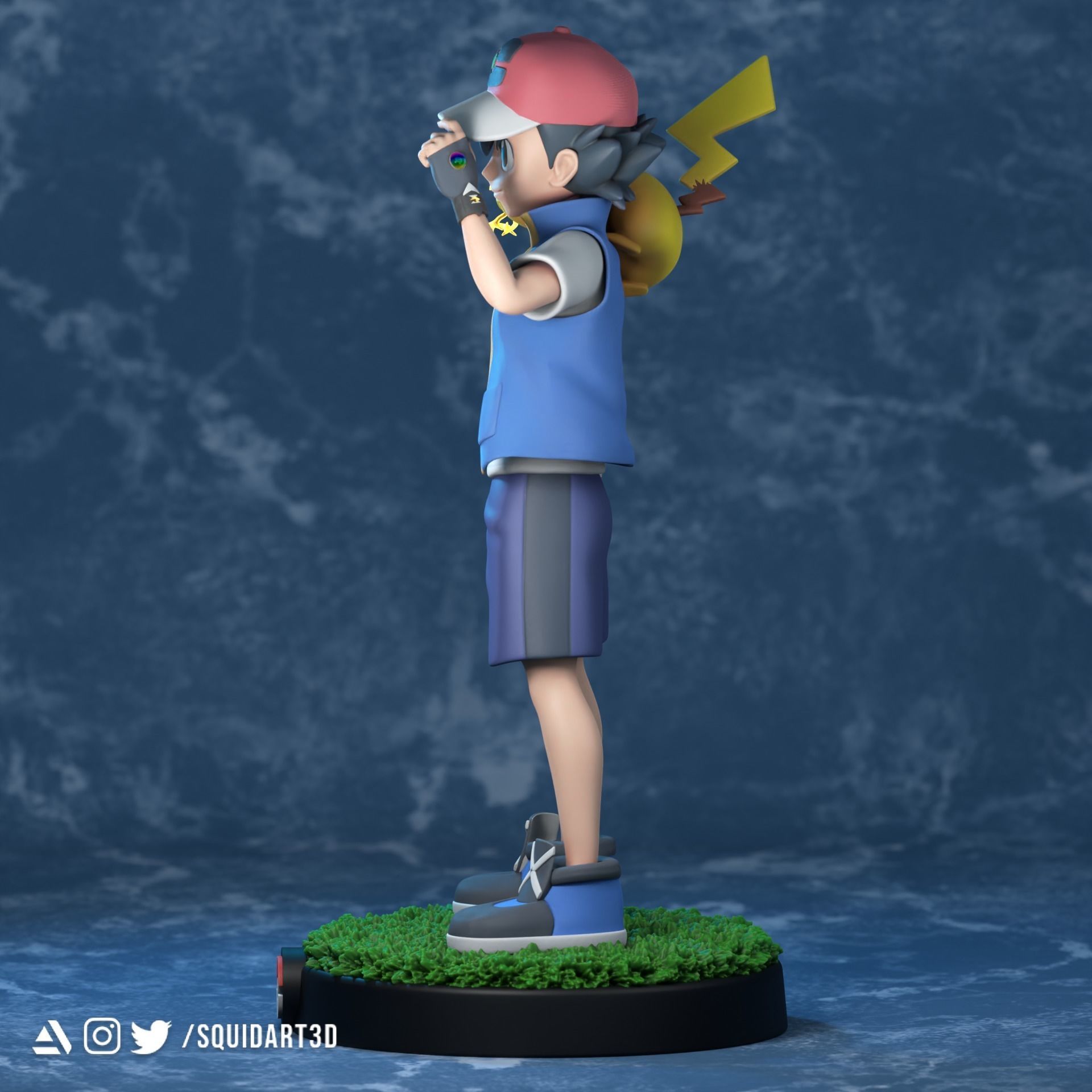 Ash - Satoshi and Pikachu - Pokemon Journeys Figure 3D print model_3