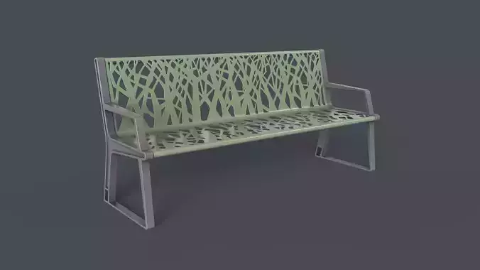 Metal Modern Bench 8 PBR Game Ready