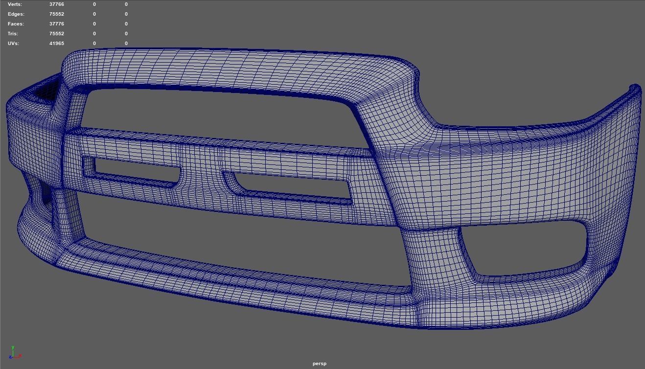 Front Bumper Mitsubishi Lancer Evolution Low-poly 3D model_9