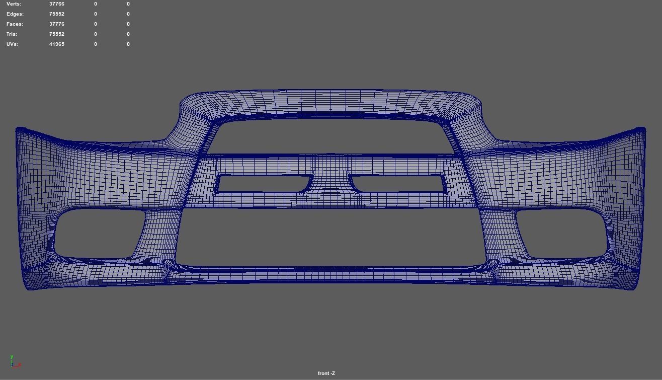 Front Bumper Mitsubishi Lancer Evolution Low-poly 3D model_10