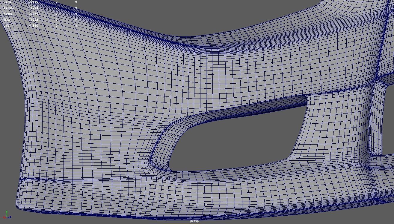 Front Bumper Mitsubishi Lancer Evolution Low-poly 3D model_14