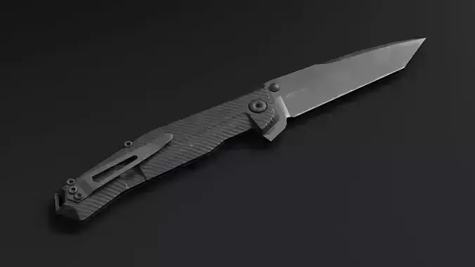 Modern Flip Knife Carbon Fiber