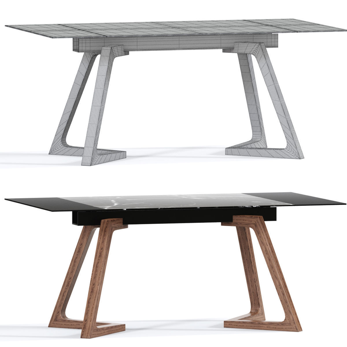 Fossa Dining Chair Table 3D model_4