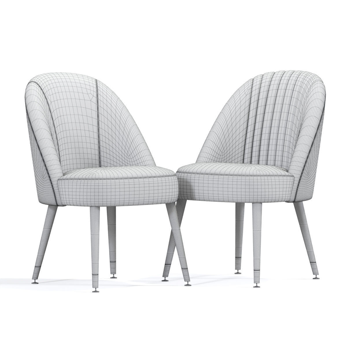 Fossa Dining Chair Table 3D model_3