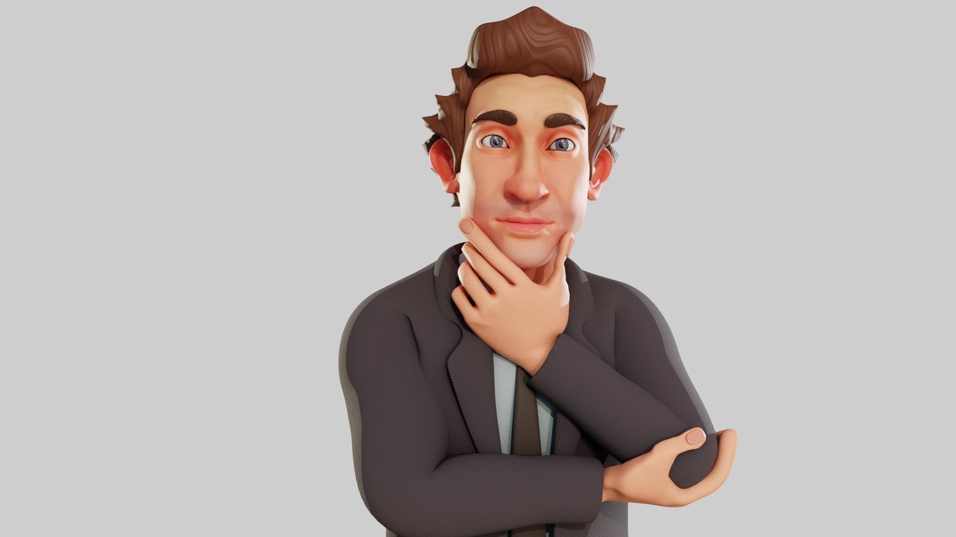 The Office Caricature Rigs  Micheal Dwight Jim and Pam Low-poly 3D model_17