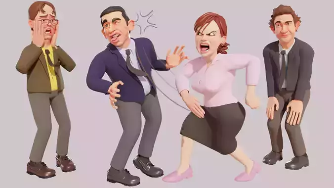 The Office Caricature Rigs  Micheal Dwight Jim and Pam