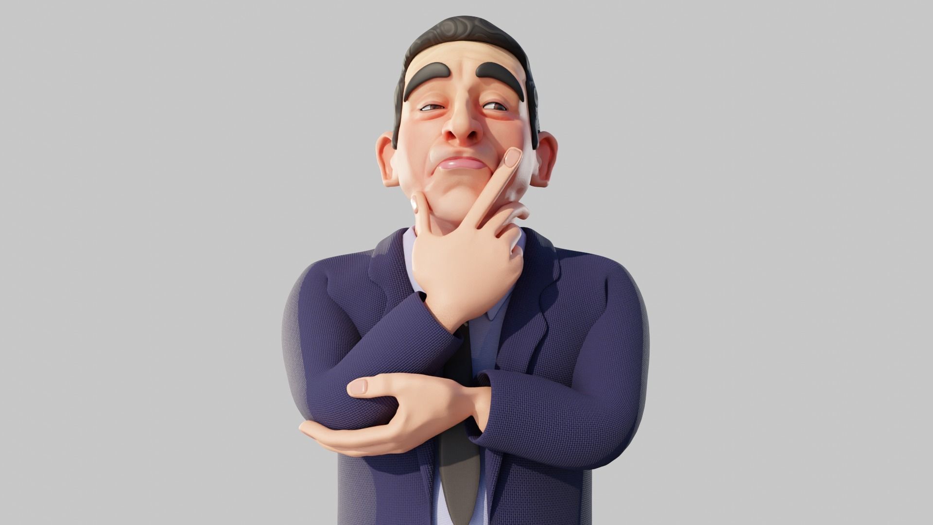 The Office Caricature Rigs  Micheal Dwight Jim and Pam Low-poly 3D model_14