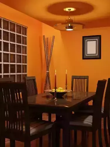 Orange Dining Room