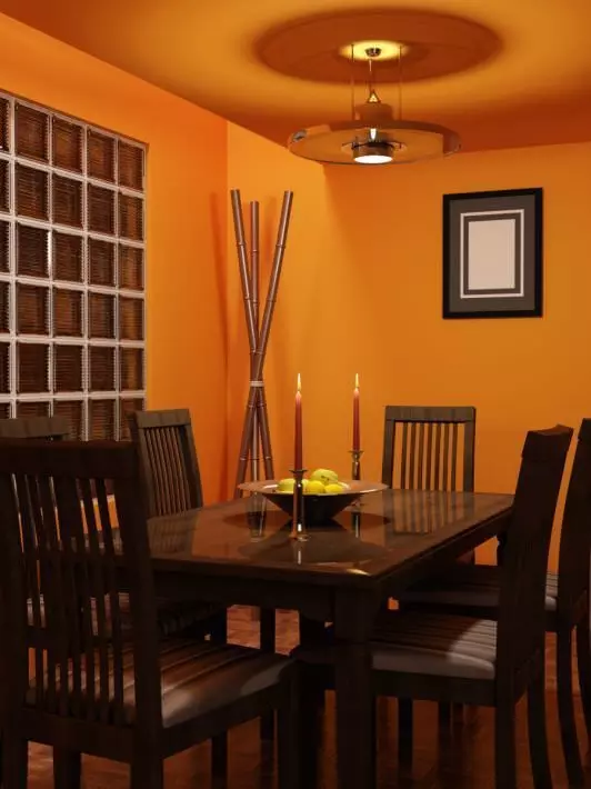 Orange Dining Room 3D model_0