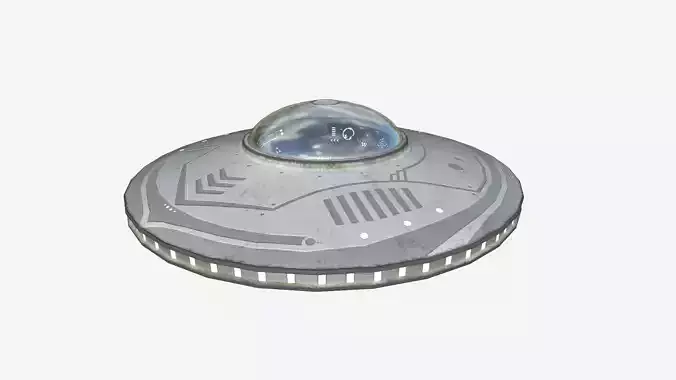 Alien Spaceship UFO B09 Full White - Sci Fi Spacecraft Design Low-poly 3D model