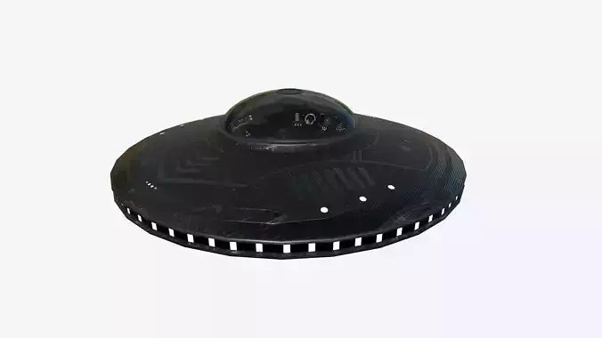 Alien Spaceship UFO B10 Black - Sci Fi Spacecraft Design Low-poly 3D model