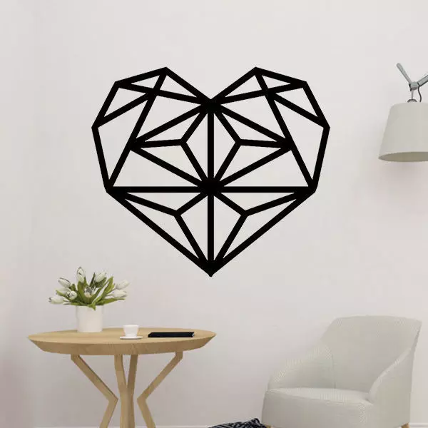 Heart Lowpoly Wall Decor 3D print model