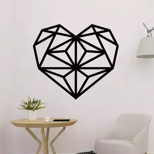 Heart Lowpoly Wall Decor 3D print model