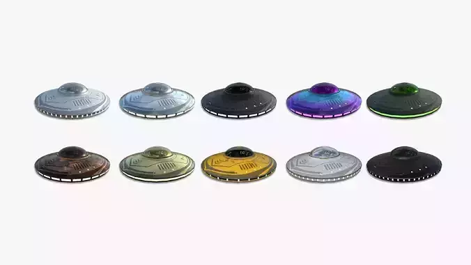 10 Alien Spaceship UFO B Collection - Sci Fi Spacecraft Design 
