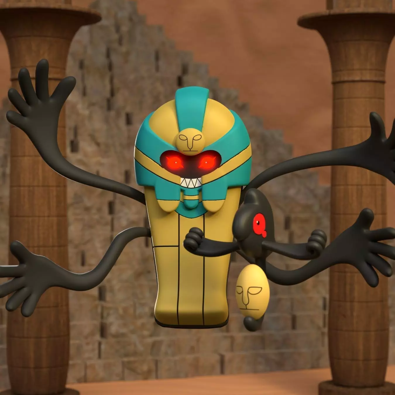 Pokemon Yamask evolution pack 3D print model_0