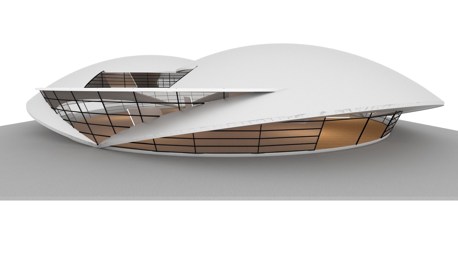 VR art Gallery 14 organic shape 3D model_3