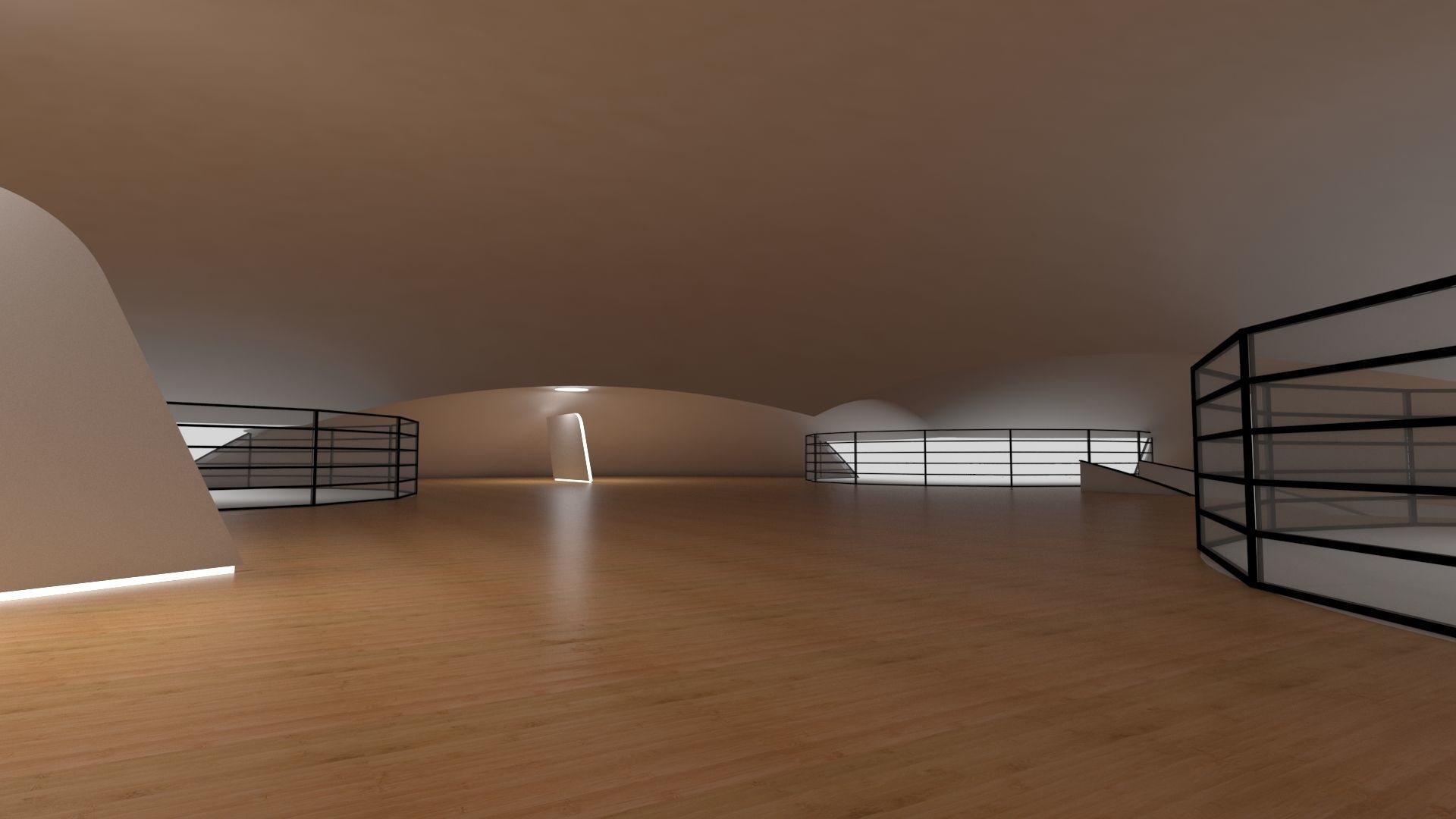 VR art Gallery 14 organic shape 3D model_4