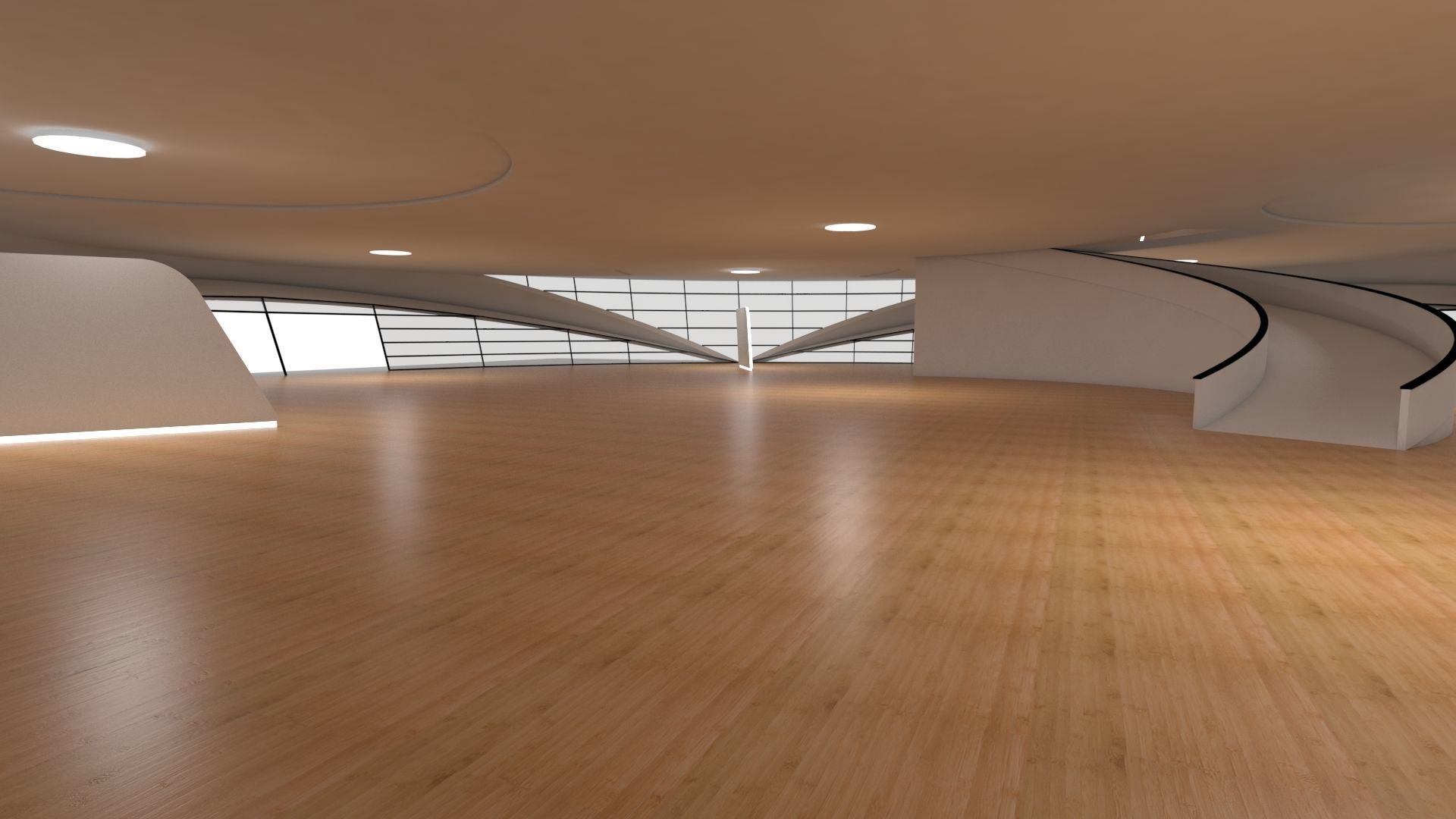 VR art Gallery 14 organic shape 3D model_1