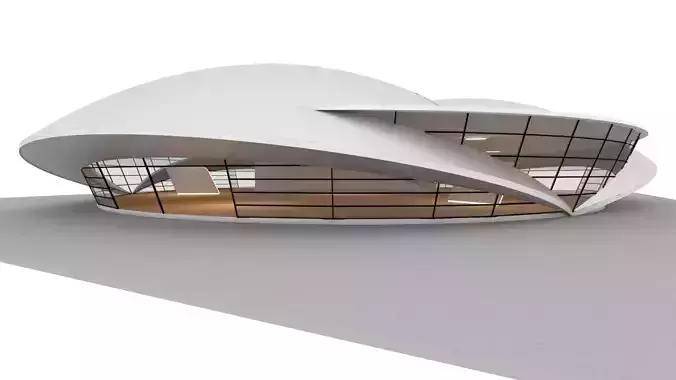 VR art Gallery 14 organic shape 3D model