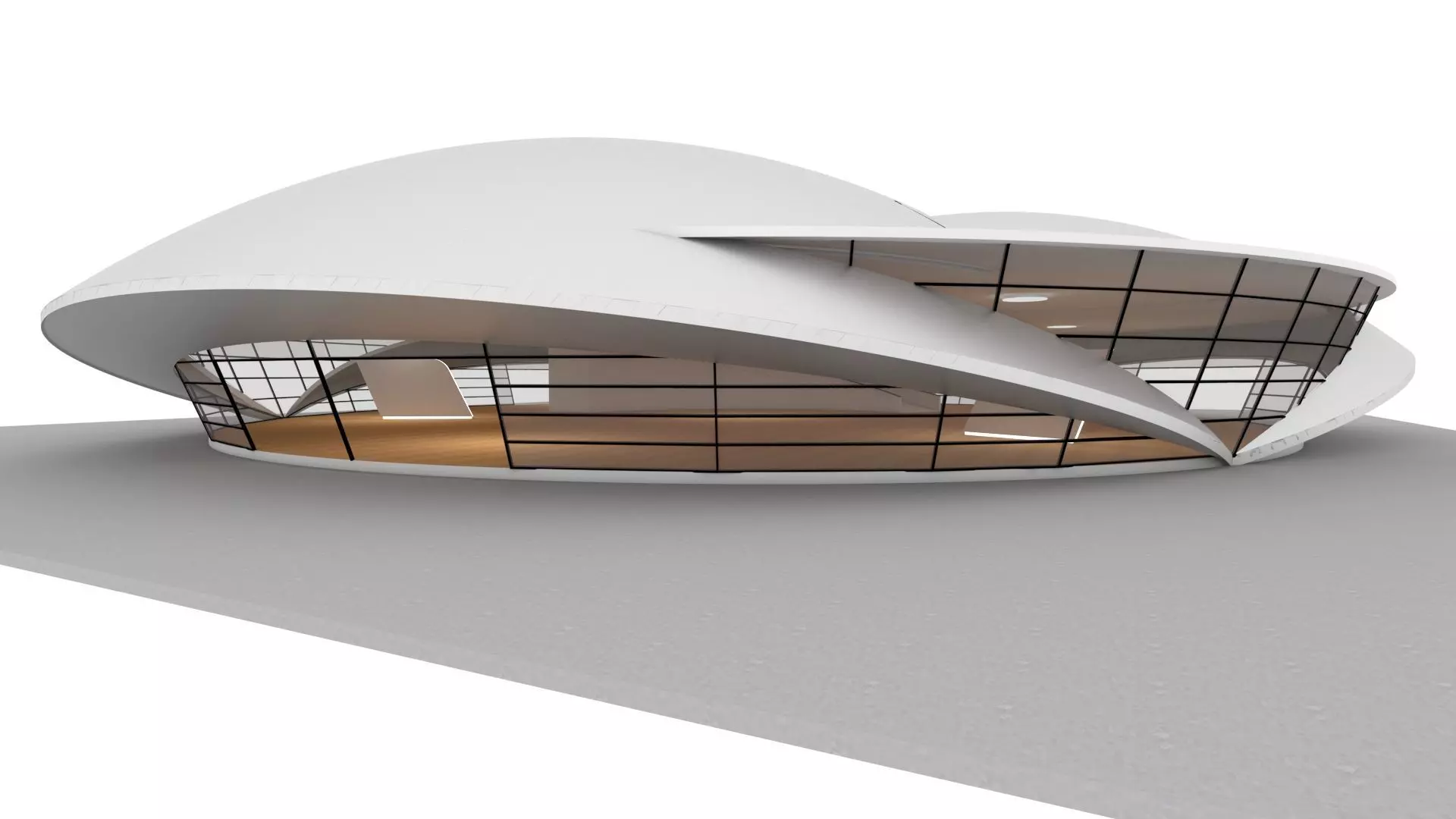 VR art Gallery 14 organic shape 3D model_0