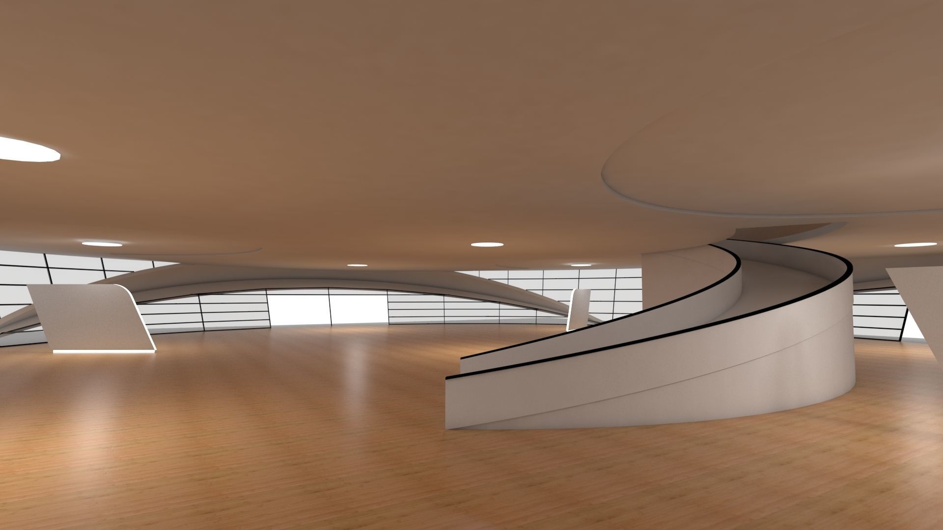 VR art Gallery 14 organic shape 3D model_2