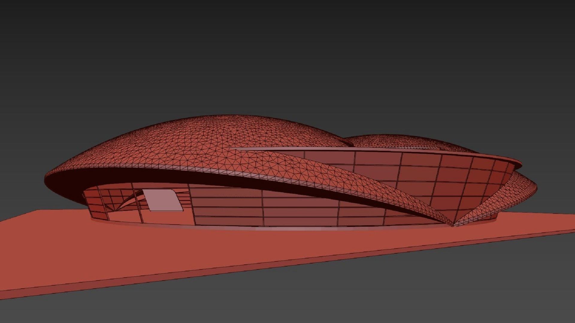 VR art Gallery 14 organic shape 3D model_5